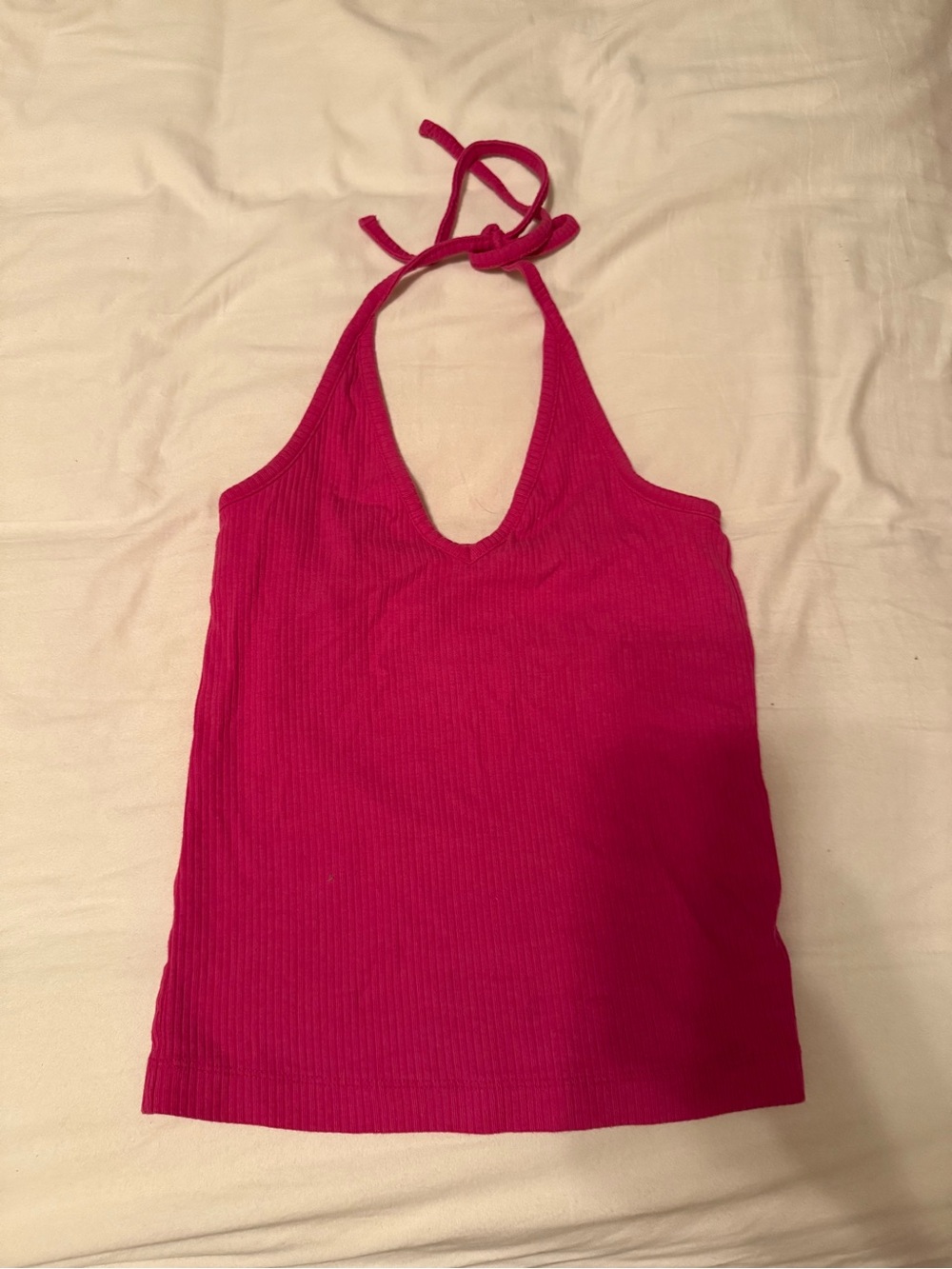 Old Navy Hot Pink Ribbed Halter Camisole - Size Small